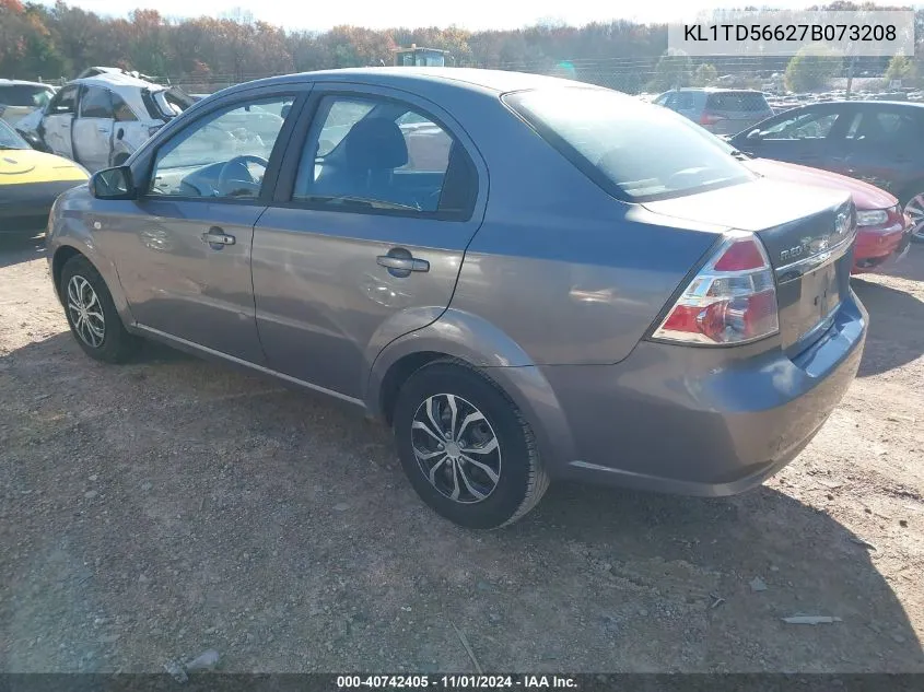 2007 Chevrolet Aveo Ls VIN: KL1TD56627B073208 Lot: 40742405