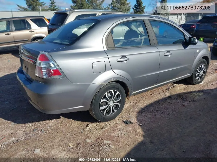 2007 Chevrolet Aveo Ls VIN: KL1TD56627B073208 Lot: 40742405