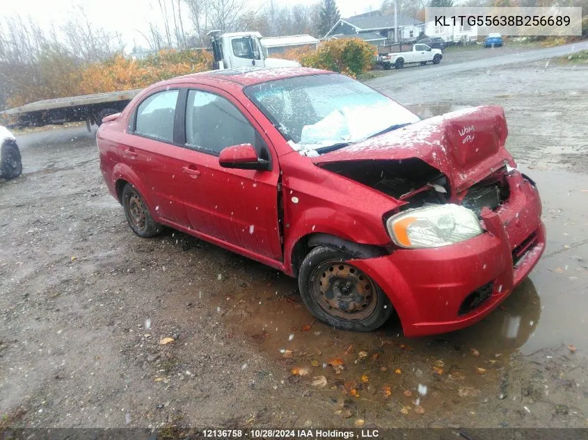 2008 Chevrolet Aveo VIN: KL1TG55638B256689 Lot: 12136758