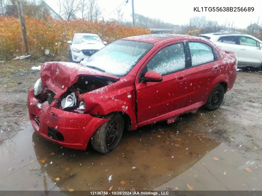 2008 Chevrolet Aveo VIN: KL1TG55638B256689 Lot: 12136758