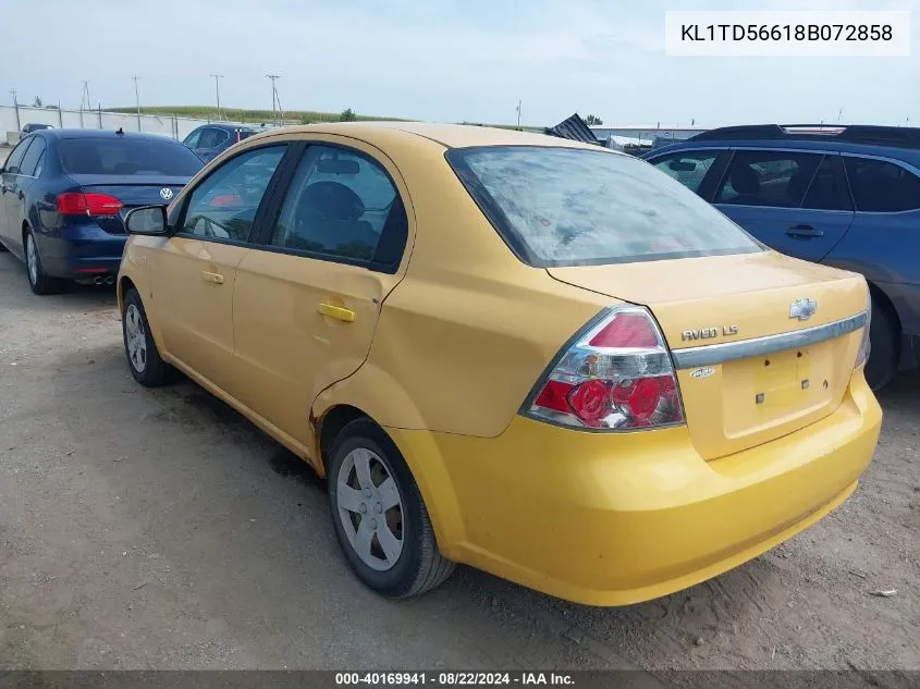 KL1TD56618B072858 2008 Chevrolet Aveo Ls