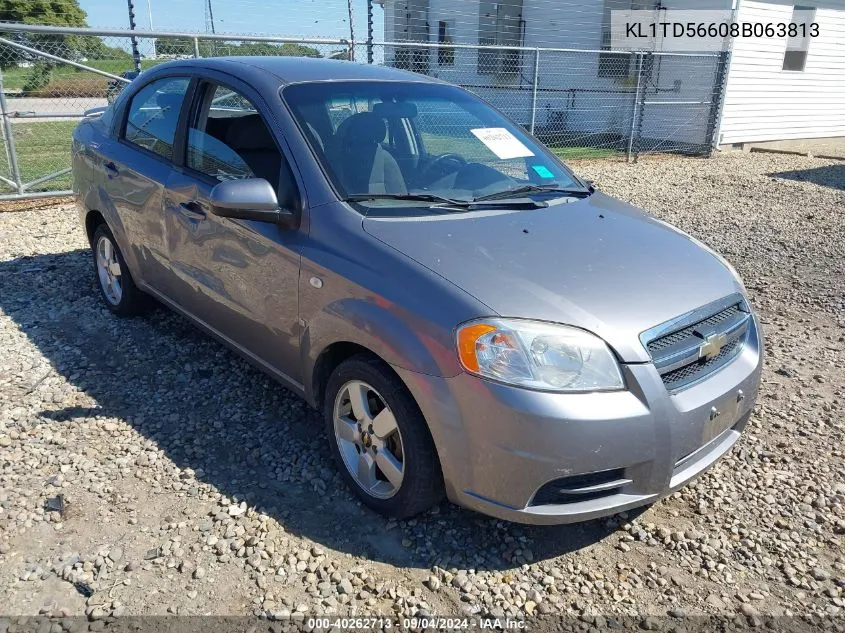 2008 Chevrolet Aveo Ls VIN: KL1TD56608B063813 Lot: 40262713