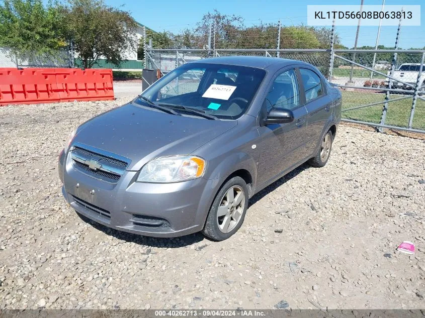 2008 Chevrolet Aveo Ls VIN: KL1TD56608B063813 Lot: 40262713