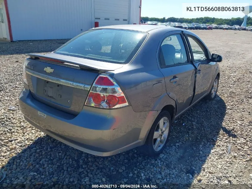 2008 Chevrolet Aveo Ls VIN: KL1TD56608B063813 Lot: 40262713