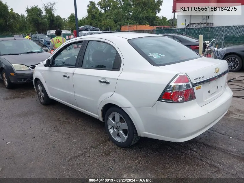 2008 Chevrolet Aveo Lt VIN: KL1TG56618B184275 Lot: 40410919