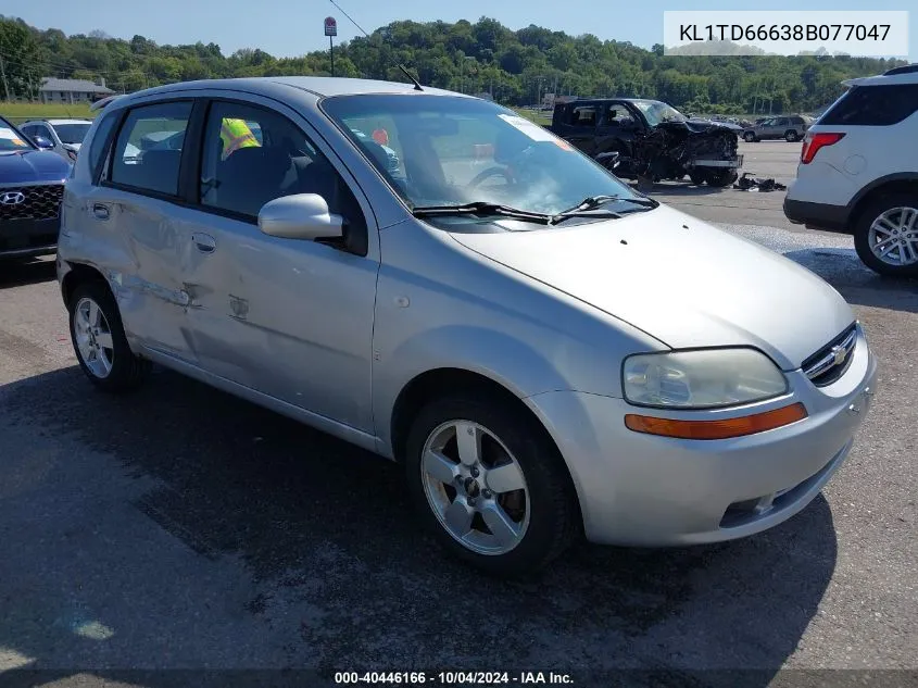 2008 Chevrolet Aveo 5 Ls VIN: KL1TD66638B077047 Lot: 40446166