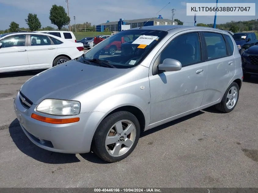 2008 Chevrolet Aveo 5 Ls VIN: KL1TD66638B077047 Lot: 40446166