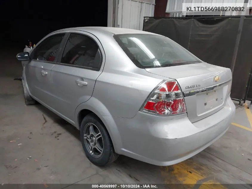 2008 Chevrolet Aveo Ls VIN: KL1TD56698B270832 Lot: 40569997