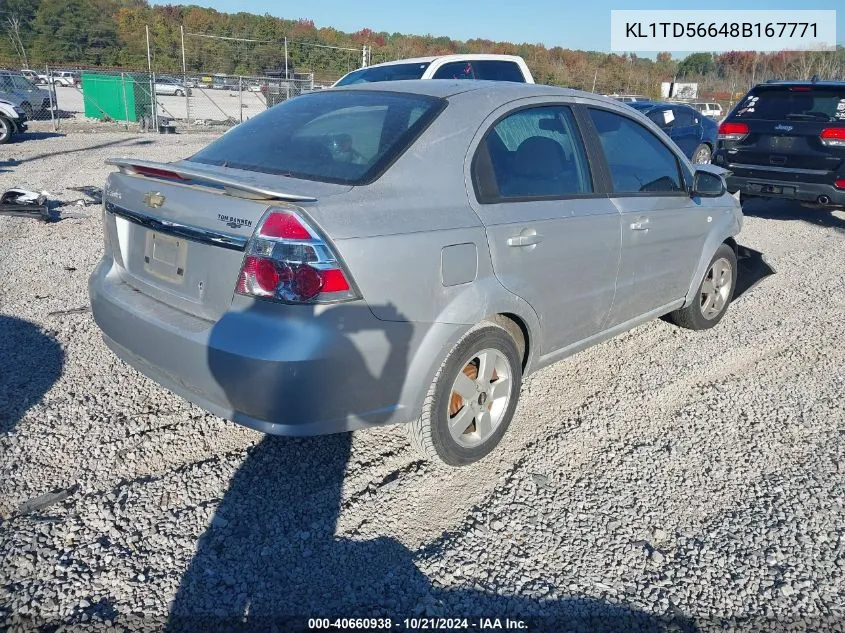 2008 Chevrolet Aveo Ls VIN: KL1TD56648B167771 Lot: 40660938