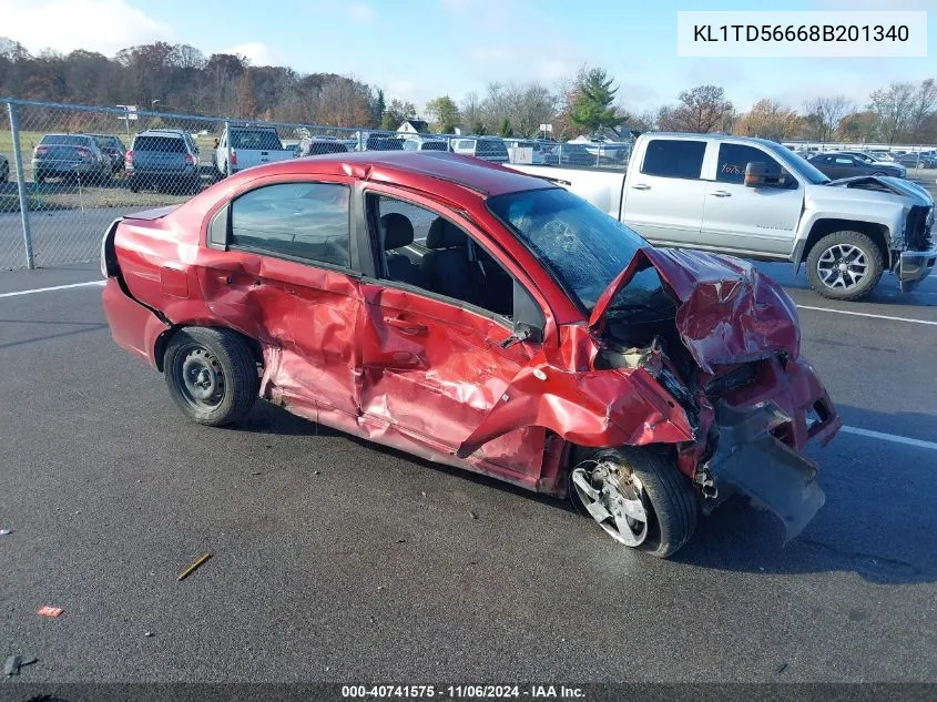 2008 Chevrolet Aveo Ls VIN: KL1TD56668B201340 Lot: 40741575