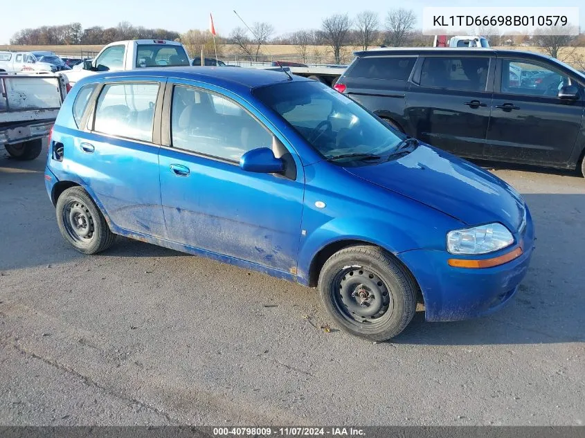 2008 Chevrolet Aveo 5 Ls VIN: KL1TD66698B010579 Lot: 40798009