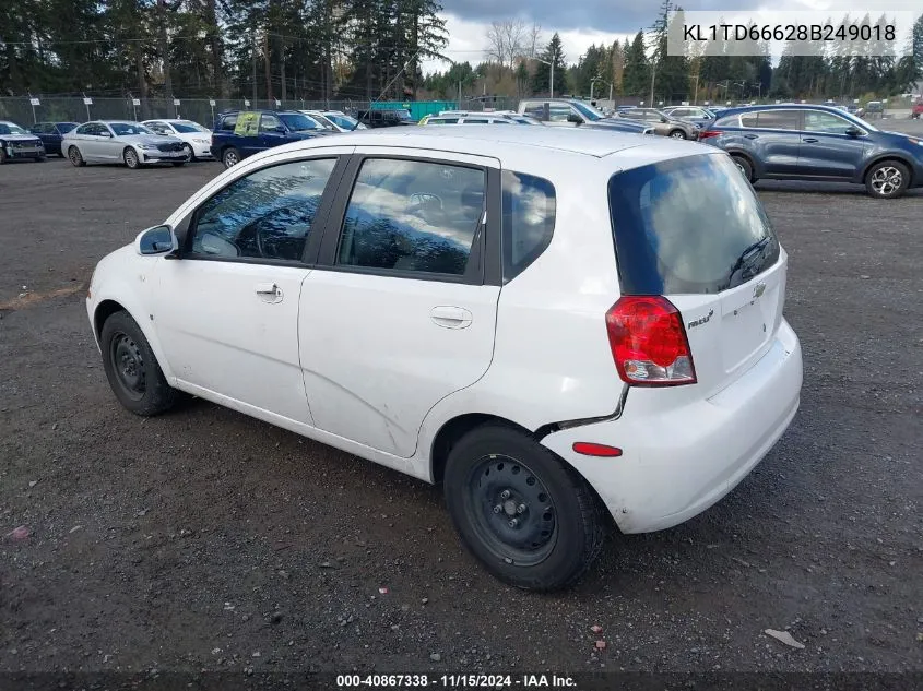 2008 Chevrolet Aveo 5 Ls VIN: KL1TD66628B249018 Lot: 40867338