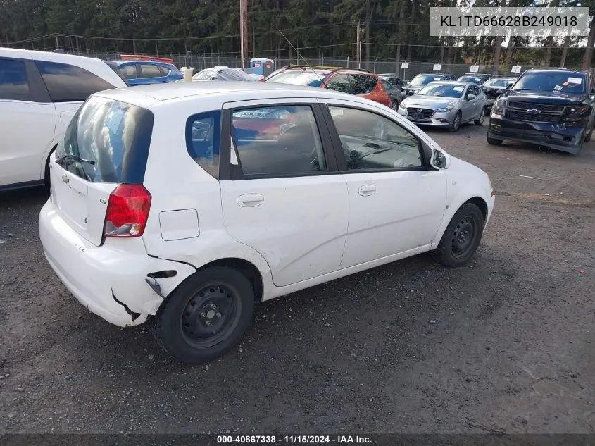 2008 Chevrolet Aveo 5 Ls VIN: KL1TD66628B249018 Lot: 40867338