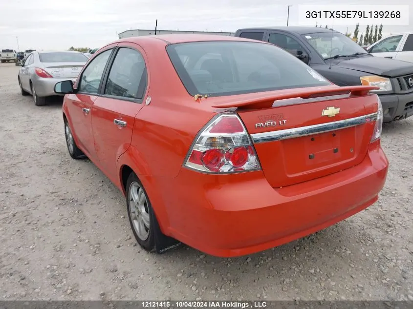 2009 Chevrolet Aveo VIN: 3G1TX55E79L139268 Lot: 12121415