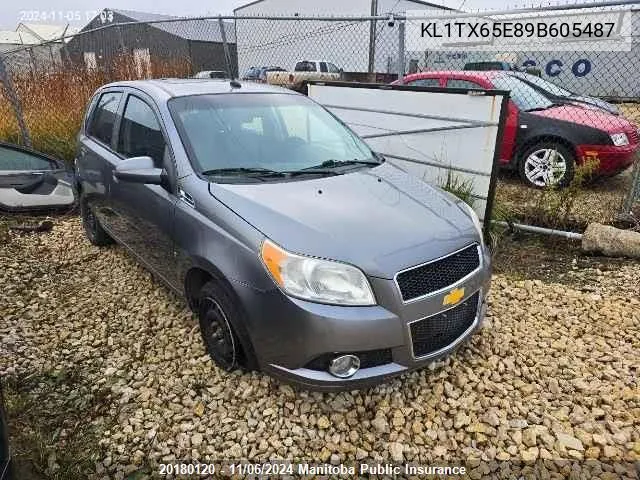 2009 Chevrolet Aveo Lt VIN: KL1TX65E89B605487 Lot: 20180120