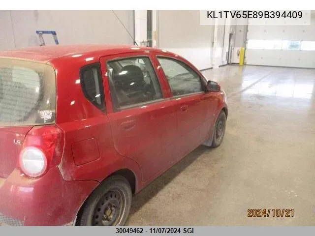 2009 Chevrolet Aveo Ls VIN: KL1TV65E89B394409 Lot: 30049462