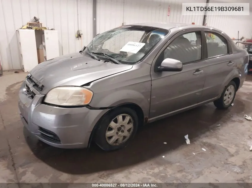 2009 Chevrolet Aveo Lt VIN: KL1TD56E19B309681 Lot: 40086527