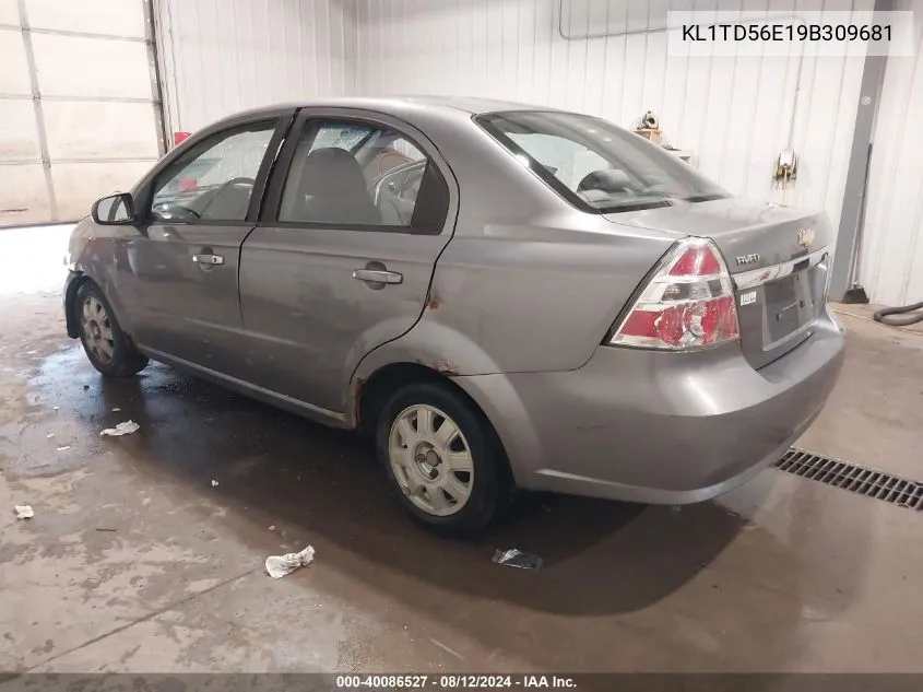 2009 Chevrolet Aveo Lt VIN: KL1TD56E19B309681 Lot: 40086527