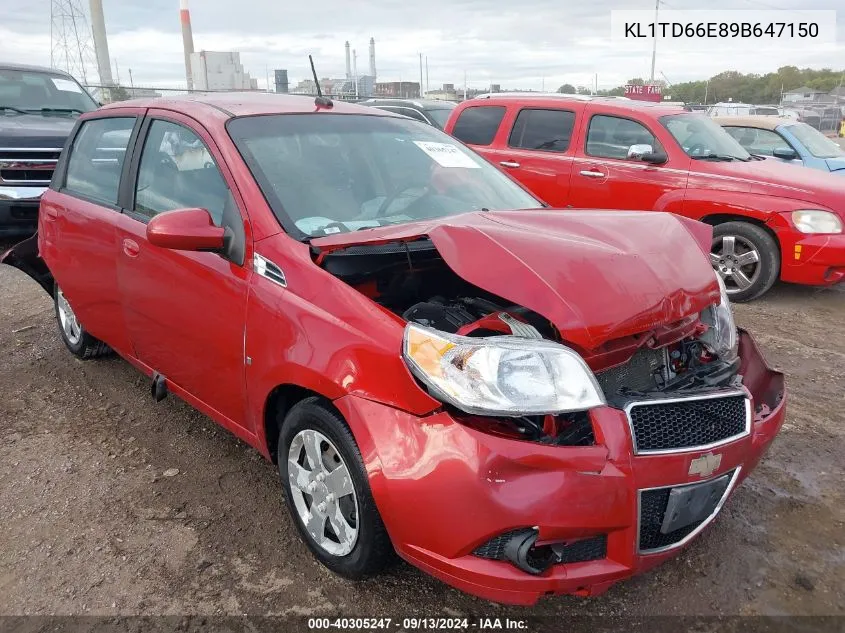 KL1TD66E89B647150 2009 Chevrolet Aveo Lt