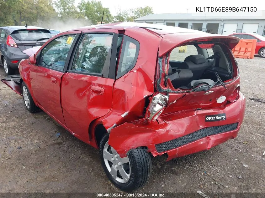 KL1TD66E89B647150 2009 Chevrolet Aveo Lt