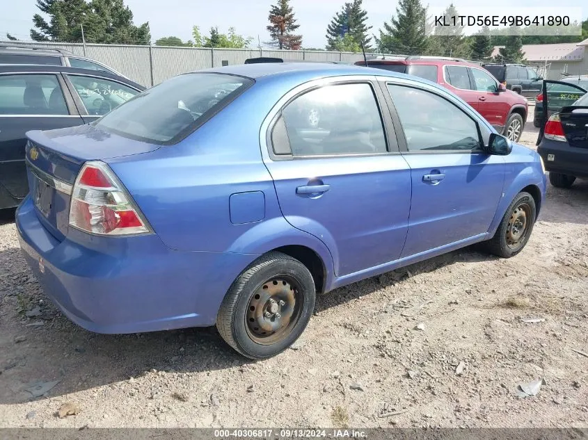 2009 Chevrolet Aveo Ls VIN: KL1TD56E49B641890 Lot: 40306817