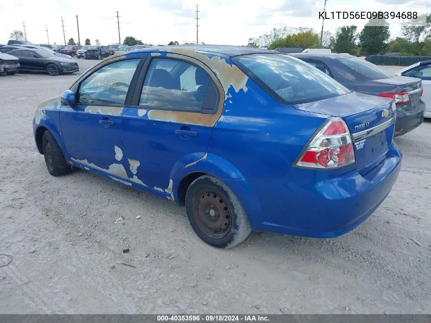 2009 Chevrolet Aveo Lt VIN: KL1TD56E09B394688 Lot: 40353596