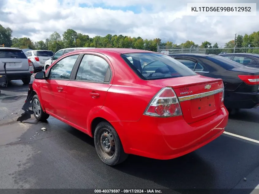 2009 Chevrolet Aveo Lt VIN: KL1TD56E99B612952 Lot: 40379597