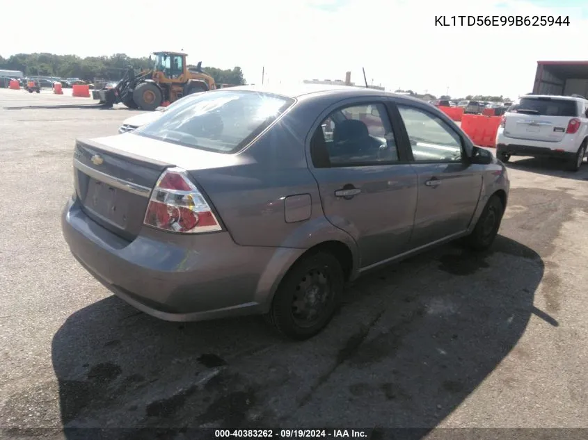 2009 Chevrolet Aveo Lt VIN: KL1TD56E99B625944 Lot: 40383262