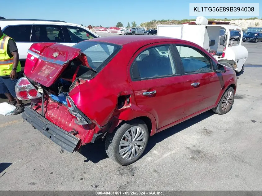 2009 Chevrolet Aveo Lt VIN: KL1TG56E89B394008 Lot: 40451451