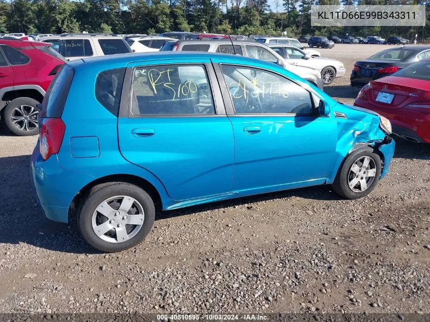 2009 Chevrolet Aveo Lt VIN: KL1TD66E99B343311 Lot: 40510595