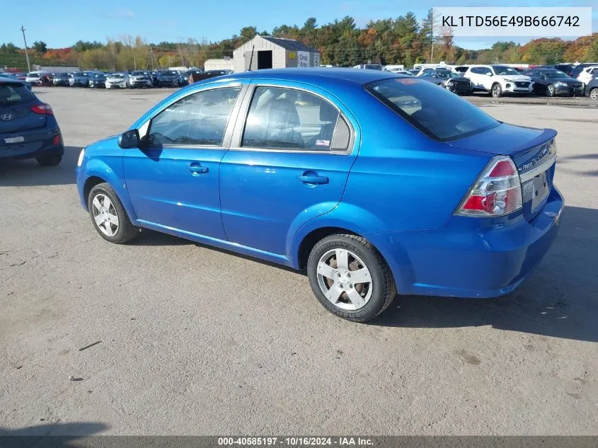 2009 Chevrolet Aveo Lt VIN: KL1TD56E49B666742 Lot: 40585197