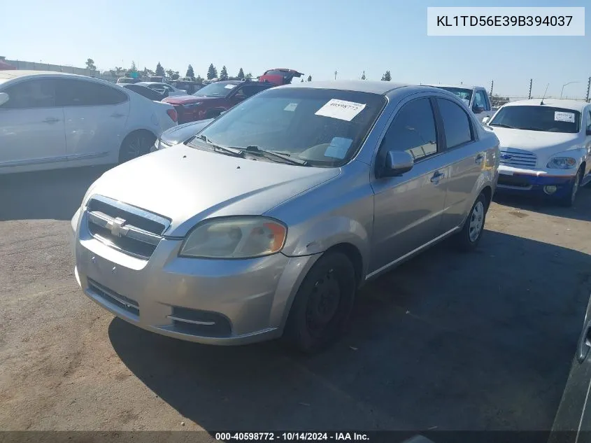 2009 Chevrolet Aveo Lt VIN: KL1TD56E39B394037 Lot: 40598772