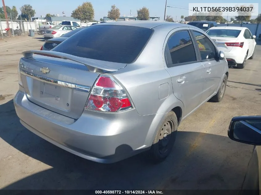 2009 Chevrolet Aveo Lt VIN: KL1TD56E39B394037 Lot: 40598772