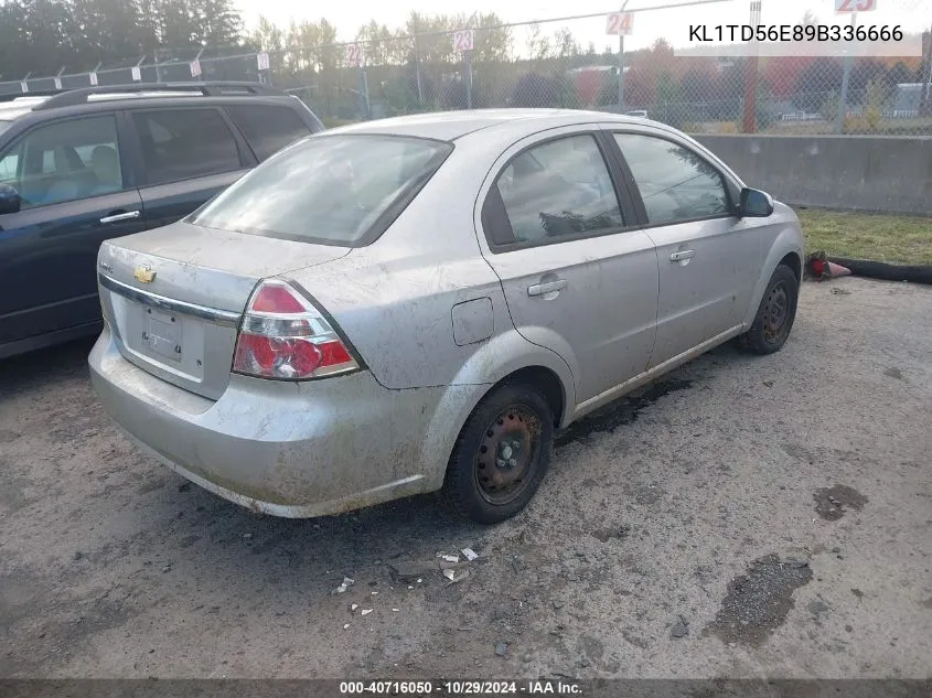 2009 Chevrolet Aveo Ls VIN: KL1TD56E89B336666 Lot: 40716050