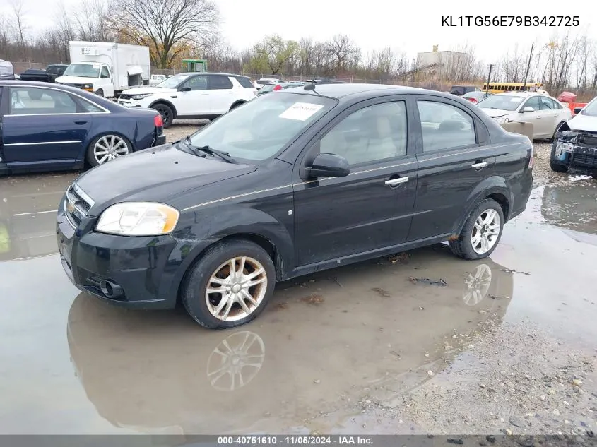 2009 Chevrolet Aveo Lt VIN: KL1TG56E79B342725 Lot: 40751610