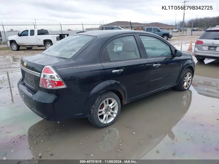 2009 Chevrolet Aveo Lt VIN: KL1TG56E79B342725 Lot: 40751610