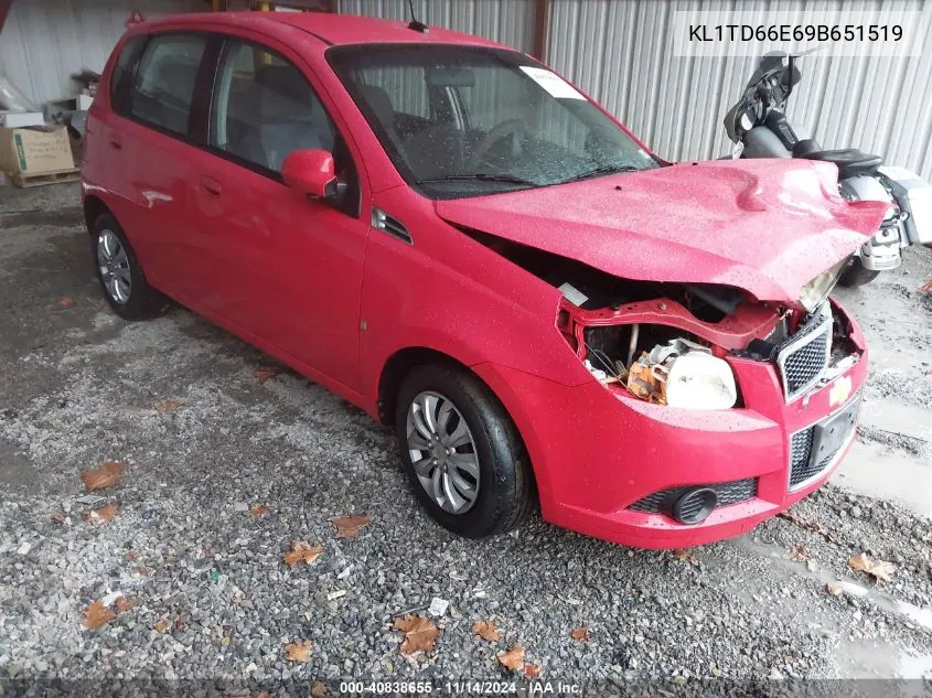 2009 Chevrolet Aveo Lt VIN: KL1TD66E69B651519 Lot: 40838655