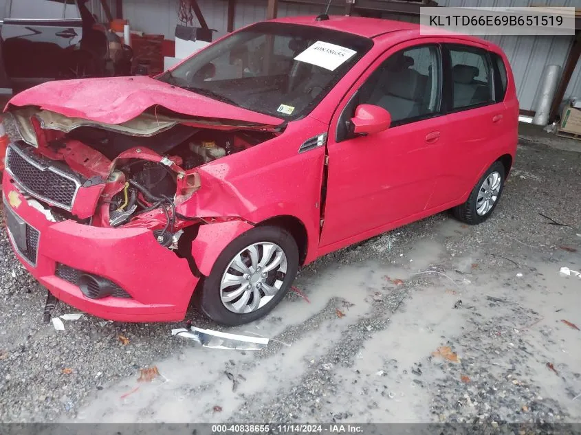 2009 Chevrolet Aveo Lt VIN: KL1TD66E69B651519 Lot: 40838655