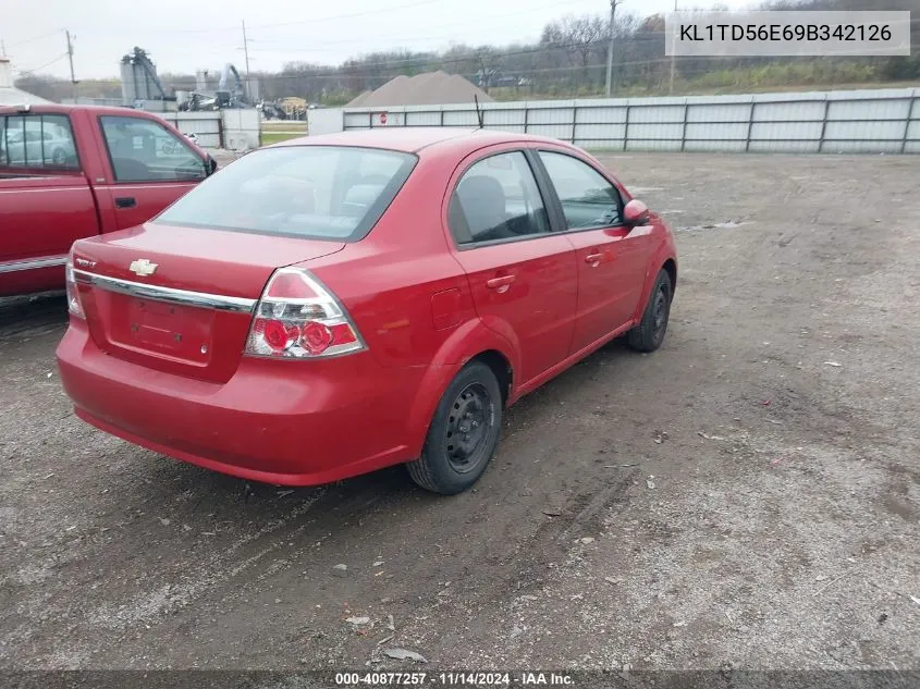 2009 Chevrolet Aveo Lt VIN: KL1TD56E69B342126 Lot: 40877257