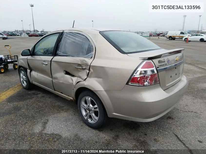 2010 Chevrolet Aveo Lt VIN: 3G1TC5DE3AL133596 Lot: 20172713