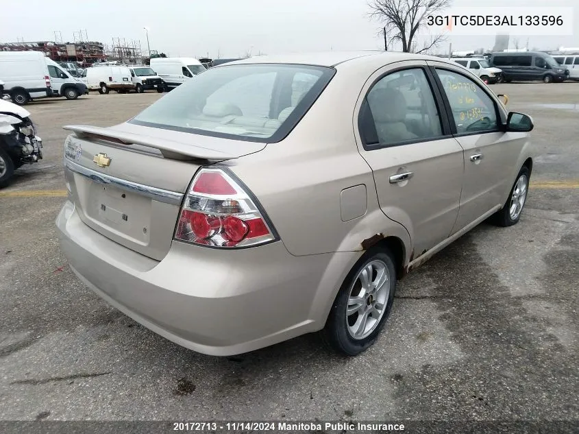 2010 Chevrolet Aveo Lt VIN: 3G1TC5DE3AL133596 Lot: 20172713