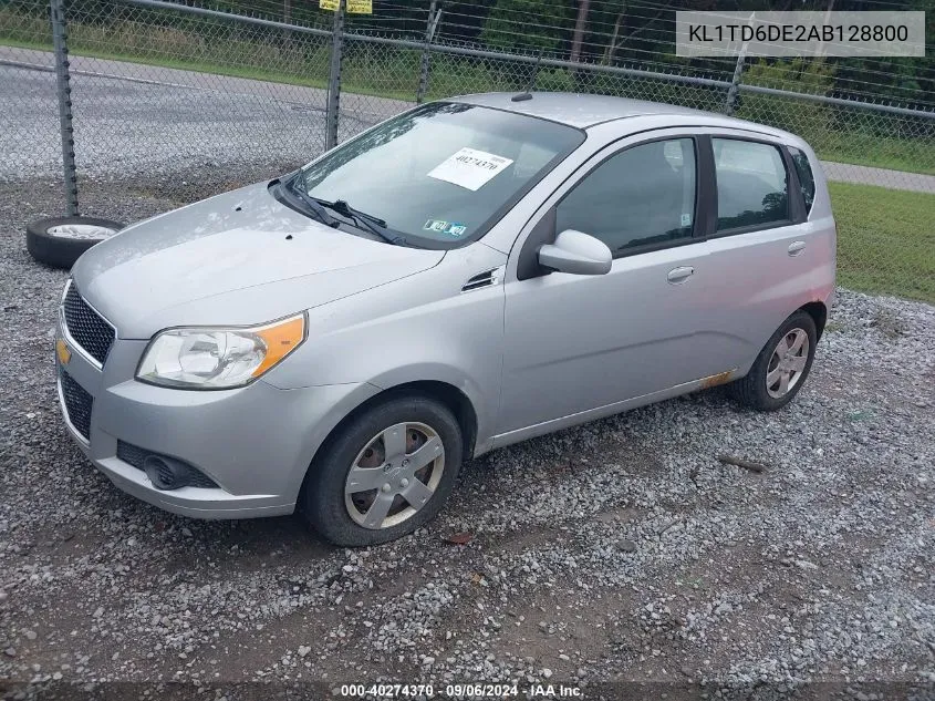 2010 Chevrolet Aveo Lt VIN: KL1TD6DE2AB128800 Lot: 40274370