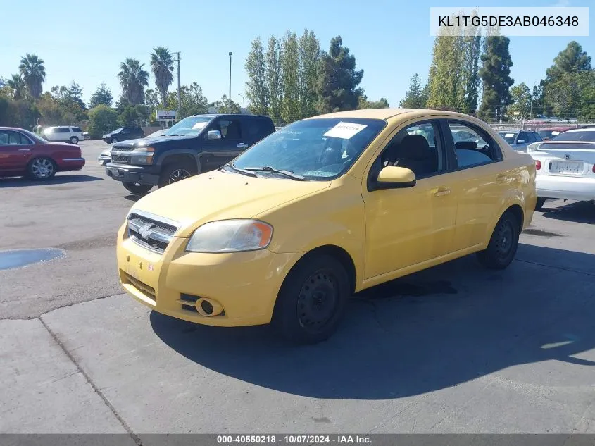 2010 Chevrolet Aveo Lt VIN: KL1TG5DE3AB046348 Lot: 40550218