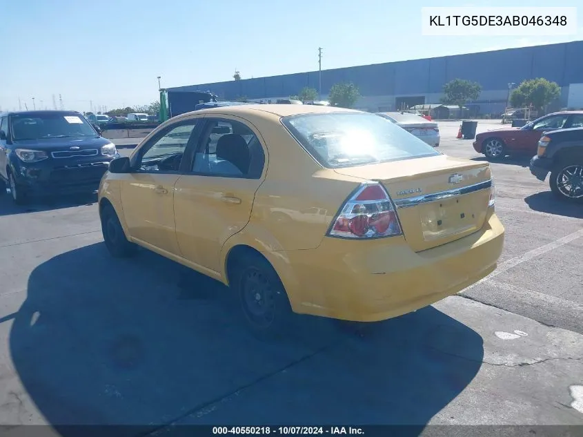 2010 Chevrolet Aveo Lt VIN: KL1TG5DE3AB046348 Lot: 40550218