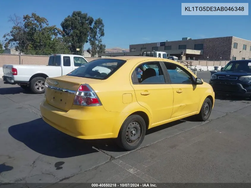 2010 Chevrolet Aveo Lt VIN: KL1TG5DE3AB046348 Lot: 40550218