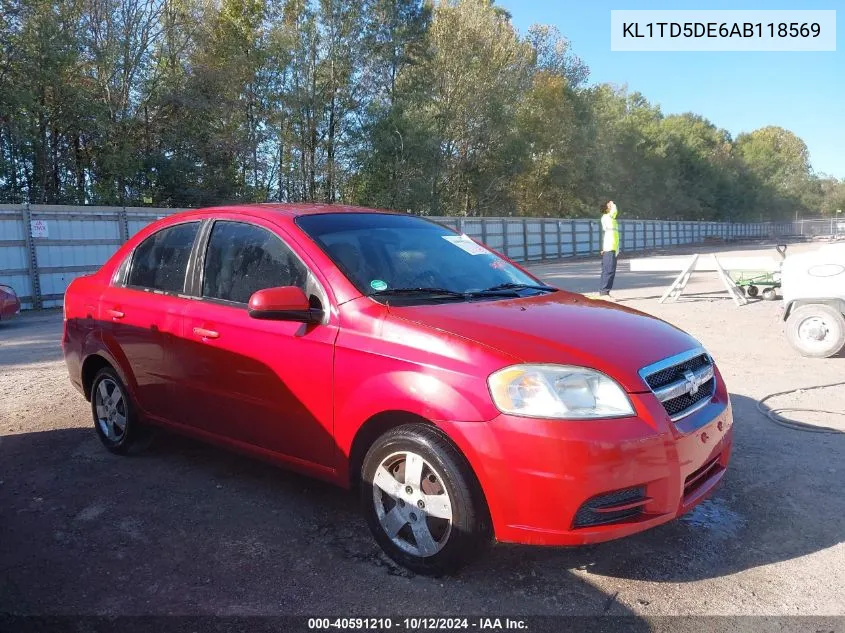 2010 Chevrolet Aveo Lt VIN: KL1TD5DE6AB118569 Lot: 40591210