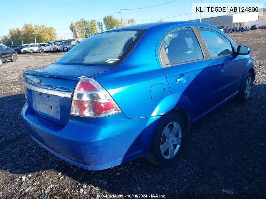 2010 Chevrolet Aveo Lt VIN: KL1TD5DE1AB124800 Lot: 40614999