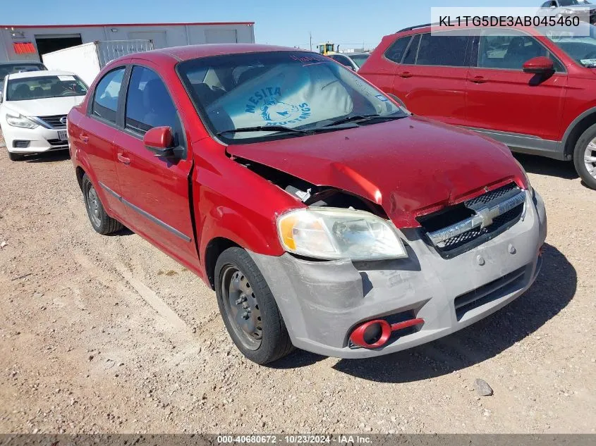 2010 Chevrolet Aveo Lt VIN: KL1TG5DE3AB045460 Lot: 40680672