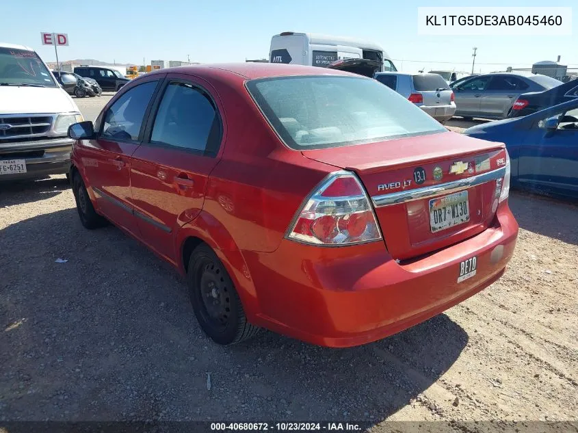 2010 Chevrolet Aveo Lt VIN: KL1TG5DE3AB045460 Lot: 40680672