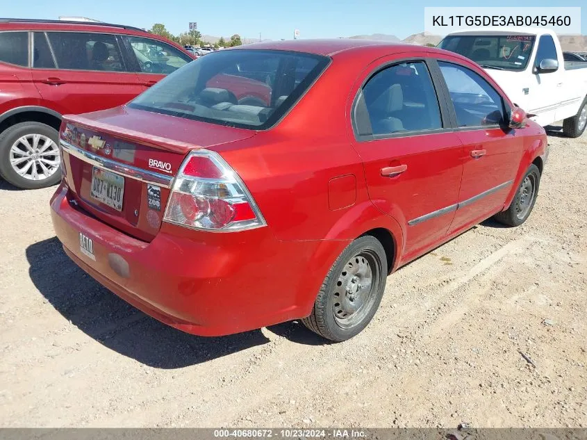 KL1TG5DE3AB045460 2010 Chevrolet Aveo Lt